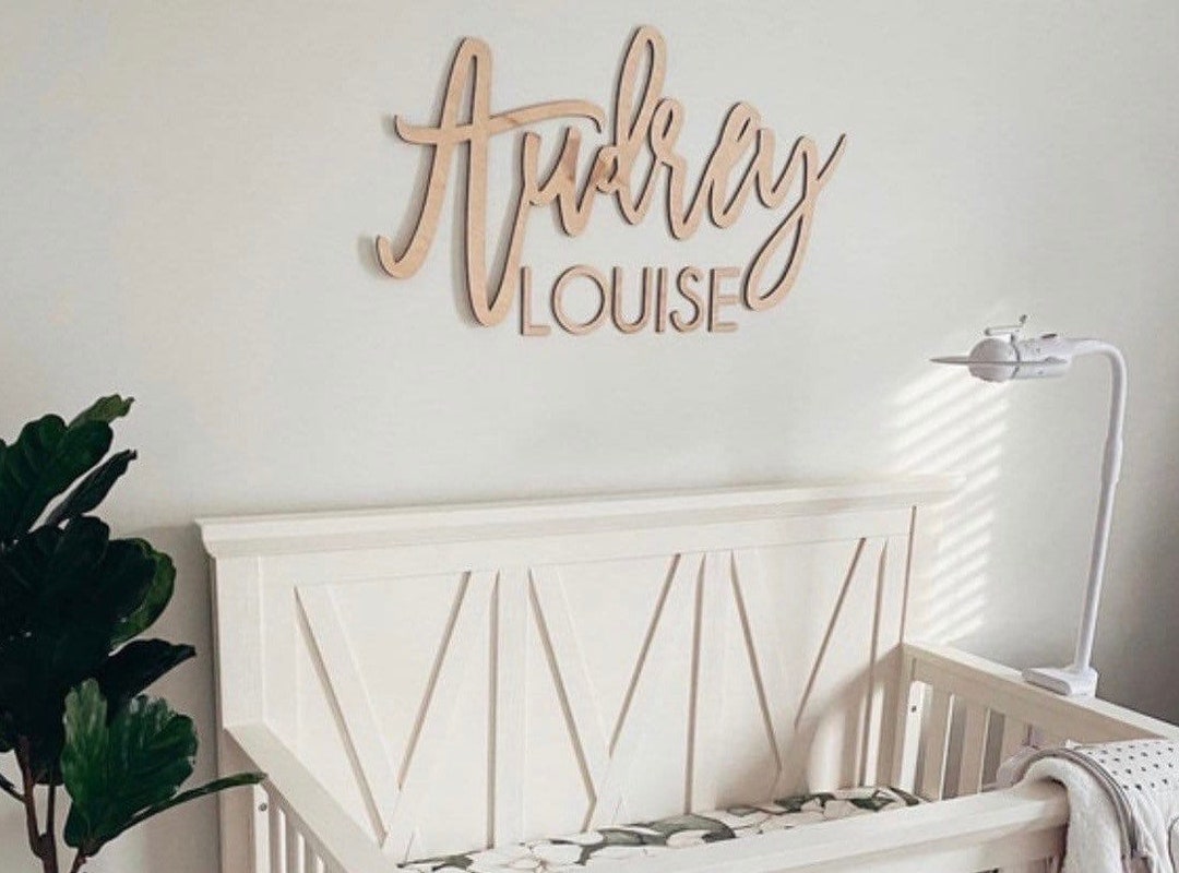 Baby Girl Wooden Name Sign, Nursery Name, Baby Name Cut Out, Cutout ...