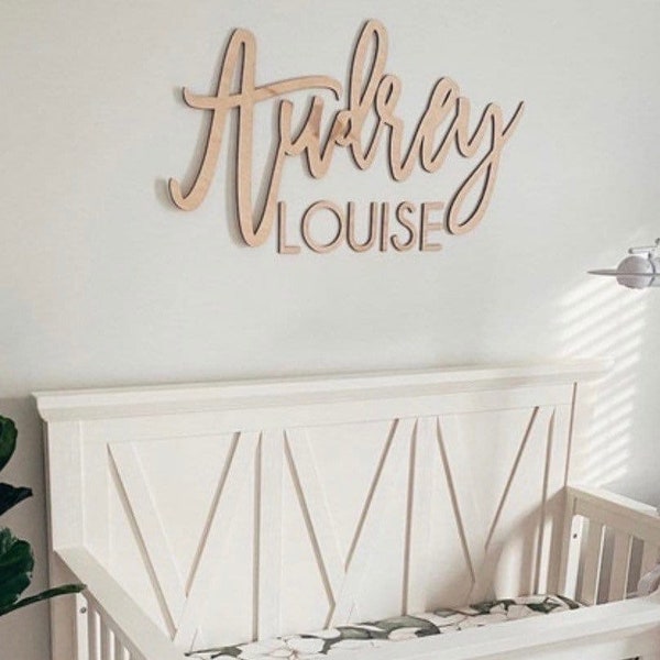 Baby girl Wooden Name Sign, Nursery Name, Baby Name Cut out, Cutout Name, Wood Name Sign, Baby Name, first and middle name