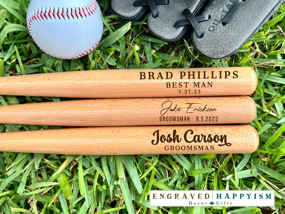 Engraved Groomsman Baseball Bat, Groomsmen Baseball Bats, Custom