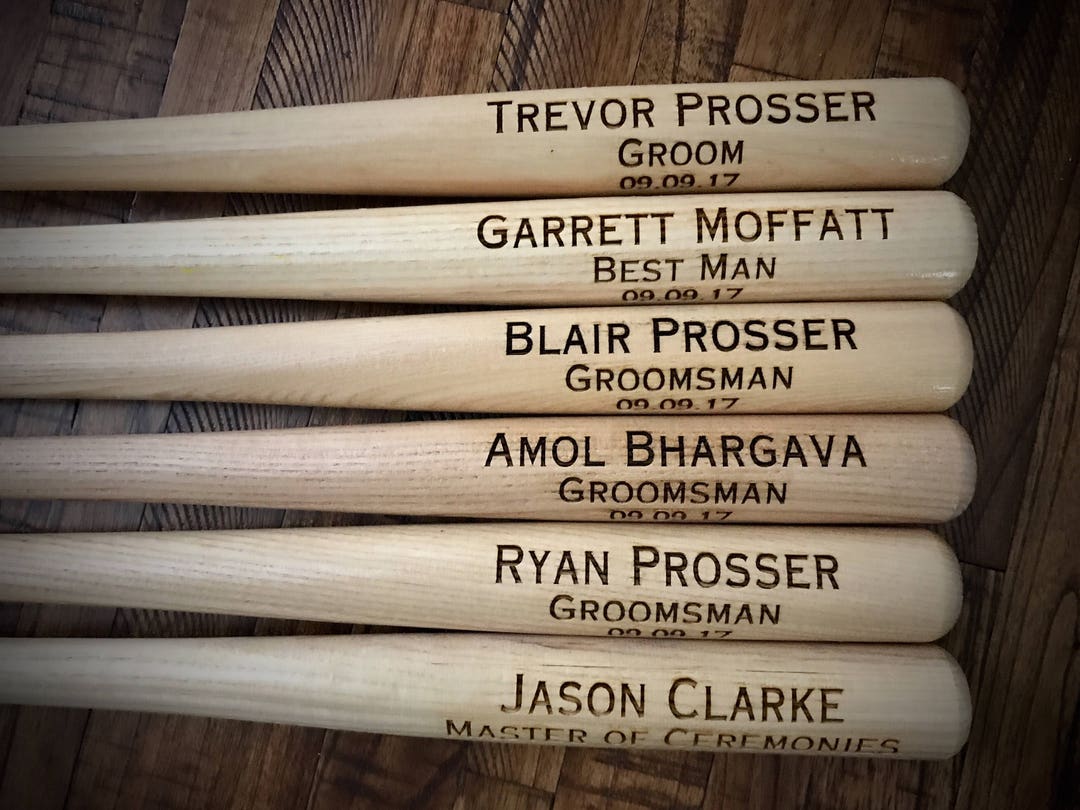 Engraved Groomsman Baseball Bat, Groomsmen Baseball Bats, Custom