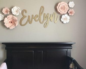Custom Wooden Name Sign: Nursery Decor, Baby Girl Room