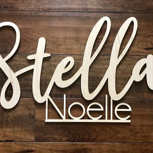 Wooden Name Sign, Live Preview Nursery Name, Baby Name Cut out, Cutout Name, Wood Name Sign Baby Name first and middle name image 6