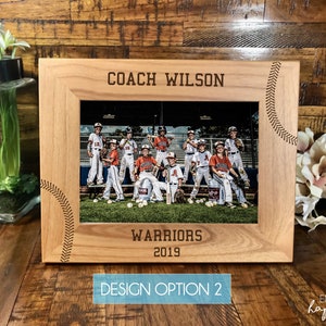 Baseball coach picture frame, engraved coach gift, baseball coach gift, softball coach gift, team photo frame, team picture frame image 2