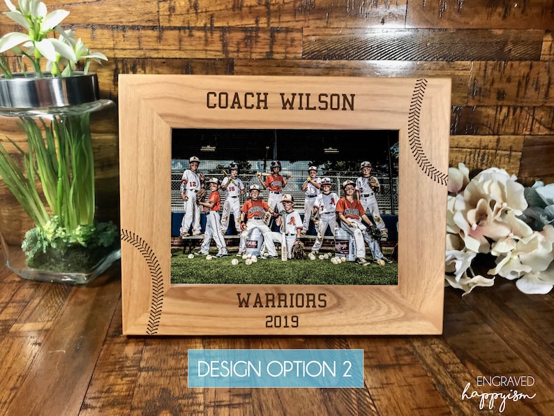 Baseball coach picture frame, engraved coach gift, baseball coach gift, softball coach gift, team photo frame, team picture frame image 2