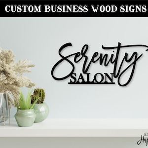 Custom Wood Business Logo Sign: Salon Decor