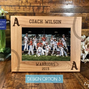 Baseball coach picture frame, engraved coach gift, baseball coach gift, softball coach gift, team photo frame, team picture frame image 3