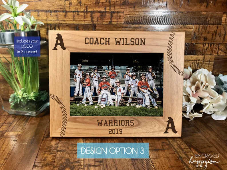 Baseball coach picture frame, engraved coach gift, baseball coach gift, softball coach gift, team photo frame, team picture frame image 3