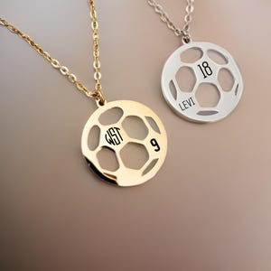Engraved soccer necklace, stainless steel soccer necklace, personalized soccer ball necklace, monogram soccer necklace, soccer player gift