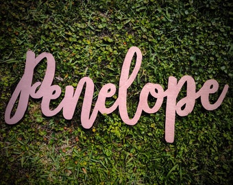 Painted Wooden Name Sign, Nursery Name, Baby Name Cut out, Cutout Name, Wood Name Sign, Wooden Baby Name, wedding rose gold sign