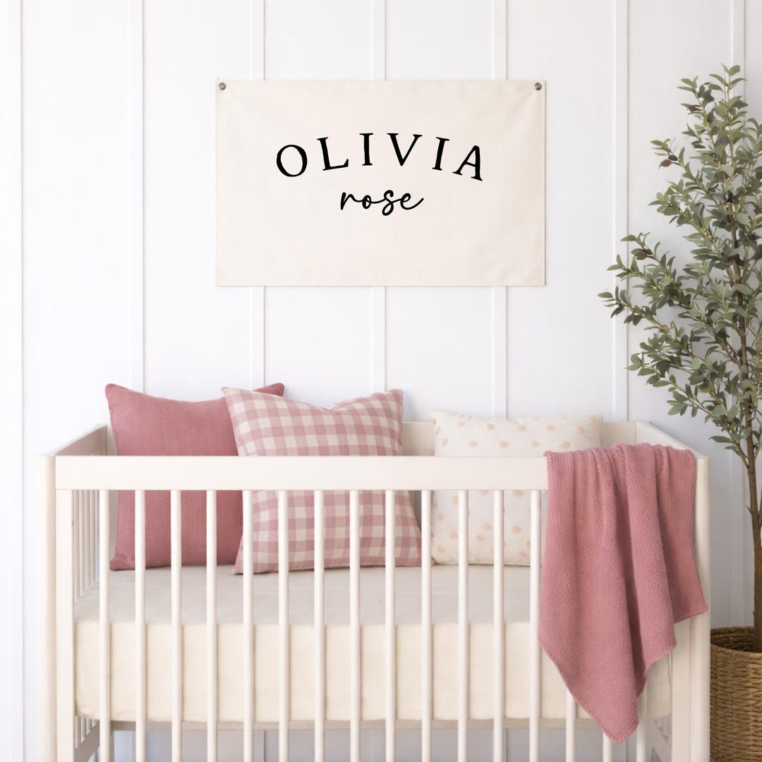 Custom Nursery Name Canvas | Personalized Baby Room Wall Art | Modern ...