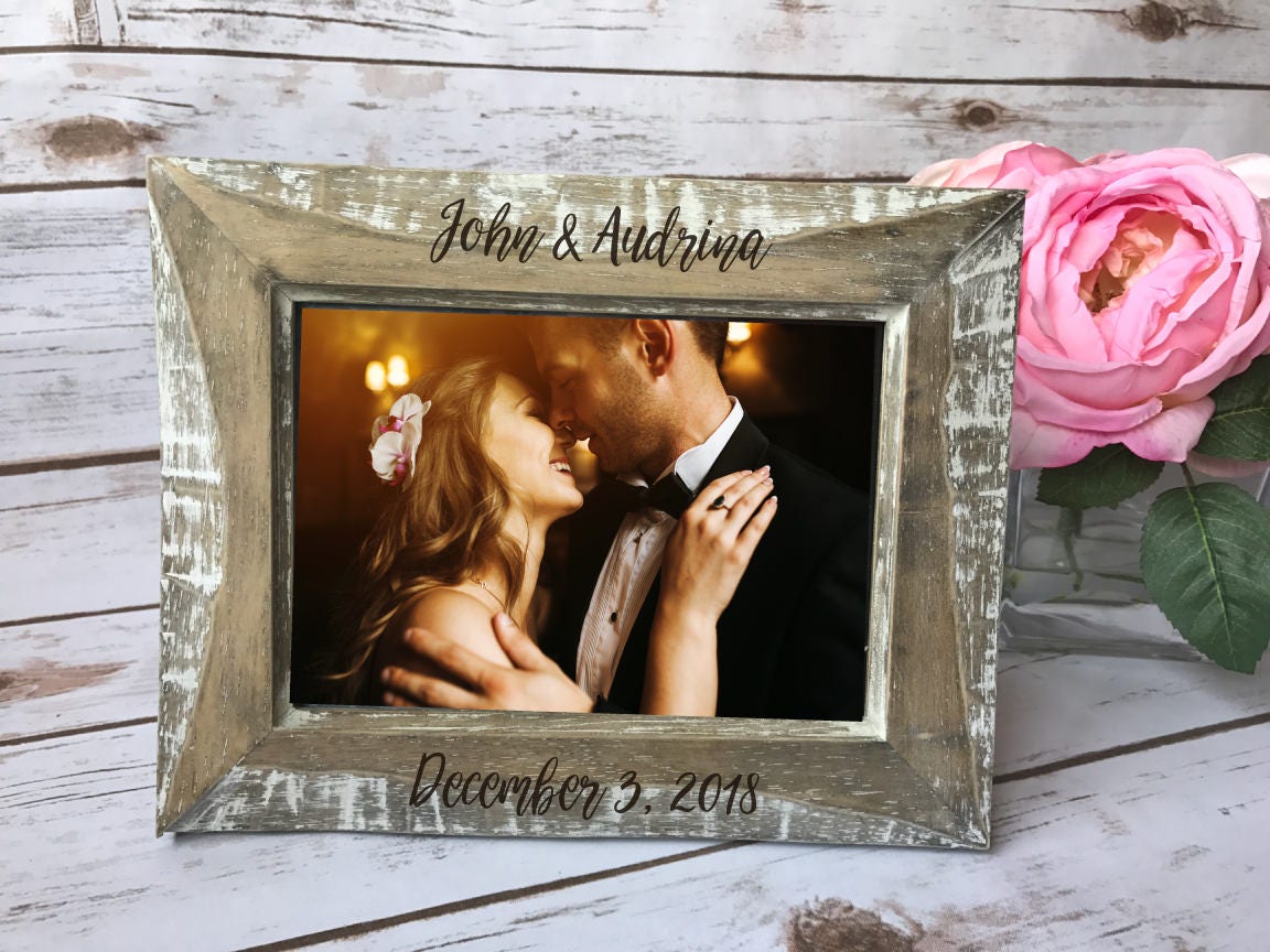 Rustic Frame Rustic Picture Frame Personalized Picture Etsy