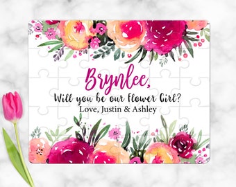 Flower girl proposal puzzle, flower girl puzzle, flower girl gift, custom printed puzzle, custom puzzle, 30 piece puzzle, jigsaw puzzle