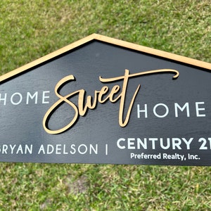 Real Estate Closing Sign: Home Sweet Home Birch Wood Gift