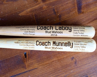 Engraved Miniature Coach Baseball Bat, Coach's Baseball Bats, Custom Baseball Bat, Baseball Coach Gift, Softball Coach Gift , 17" bat