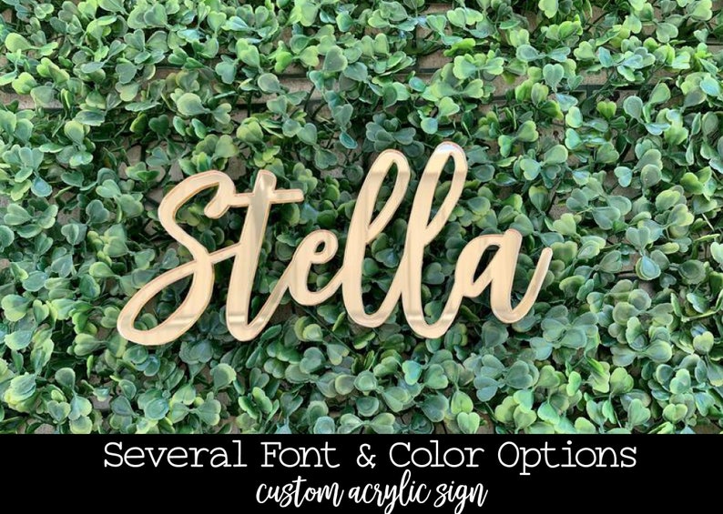 Custom Mirror ACRYLIC Name Sign Gold Acrylic Nursery Sign Etsy