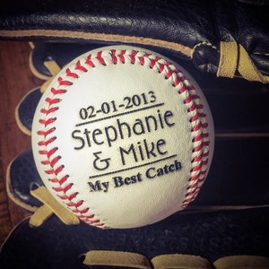 Engraved Baseball, Custom Message Baseball, Baseball, my best catch Baseball Gift, Laser Engraved Ball, Personalized Baseball Anniversary #1