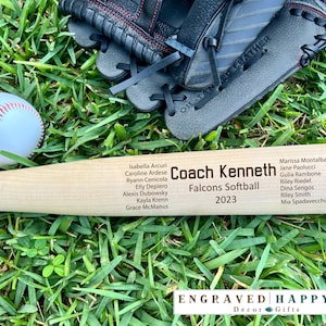 Engraved Maple Baseball Bat: Custom Coach Gift