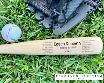 Engraved Full Sized Coach Baseball Bat, Coach's Baseball Bats, Custom Baseball Bat, Baseball Coach Gift, Softball Coach Gift