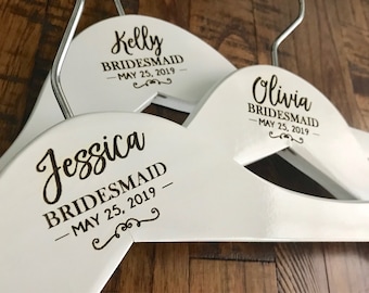 Engraved bridesmaid hanger, bridesmaid gift, monogram hanger, name hanger, wedding hanger, personalized bridal hanger, bridal gift