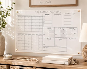 Custom Acrylic Family Planning Calendar: Wall Mounted Dry Erase Board