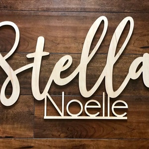 Wooden Name Sign, Nursery Name, Baby Name Cut out, Cutout Name, Wood Name Sign, Wooden Baby Name, first and middle name image 5