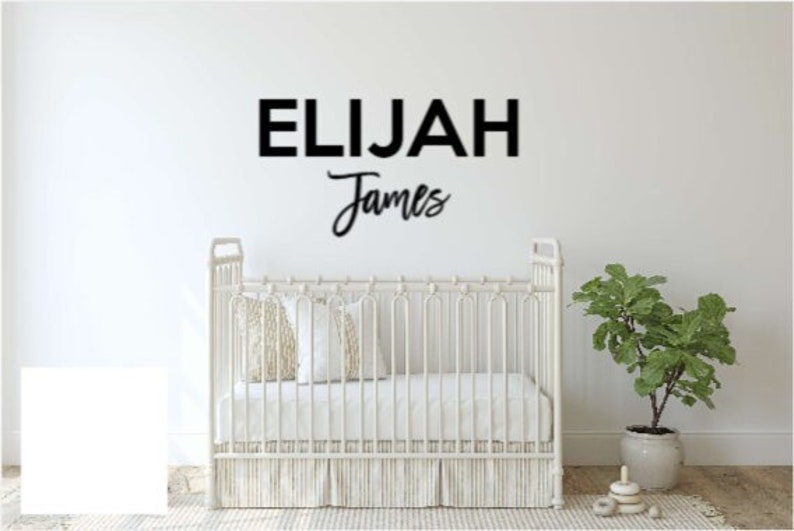 Baby boy Wooden Name Sign, Nursery Name, Baby Name Cut out, Cutout Name, Wood Name Sign, Wooden Baby Name, first and middle name image 5