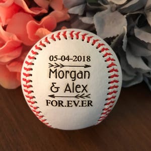 Engraved Baseball: Custom Message Gift, Personalized Baseball Anniversary