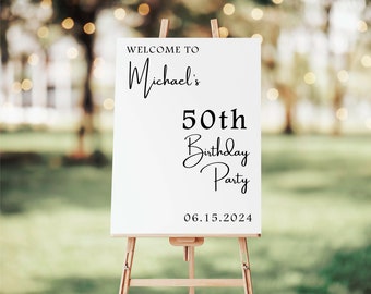 50th Birthday party acrylic sign, 50th birthday party sign, welcome birthday party sign, birthday party decor, acrylic birthday party sign