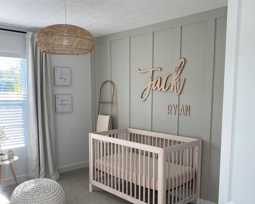 Baby Boy Wooden Name Sign: Nursery Decor, First and Middle Name - Etsy