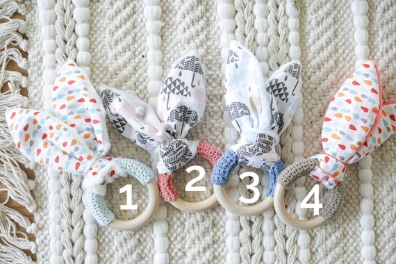 Baby Rattle wood and Fabrics | Etsy