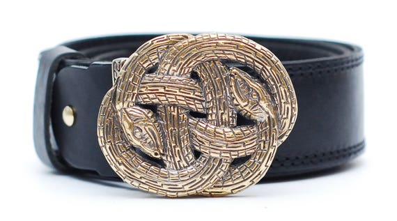 Boucle de ceinture ceinture en cuir serpent avec boucle en | Etsy