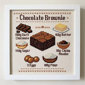 Recipe Cross Stitch Pattern – Cute Kitchen Decor, Sweet Dessert Embroidery Pattern, Adorable Kitchen Wall Art, Cute Kitchen Embroidery