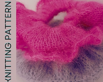 Modèle PDF chouchou, 2 modèles en un seul téléchargement, chouchou tricoté mignon, accessoires pour cheveux