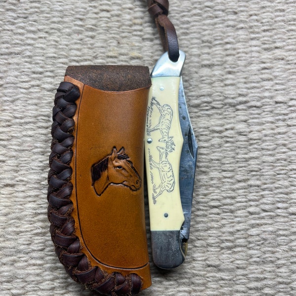 Handmade Leather folding knife holster