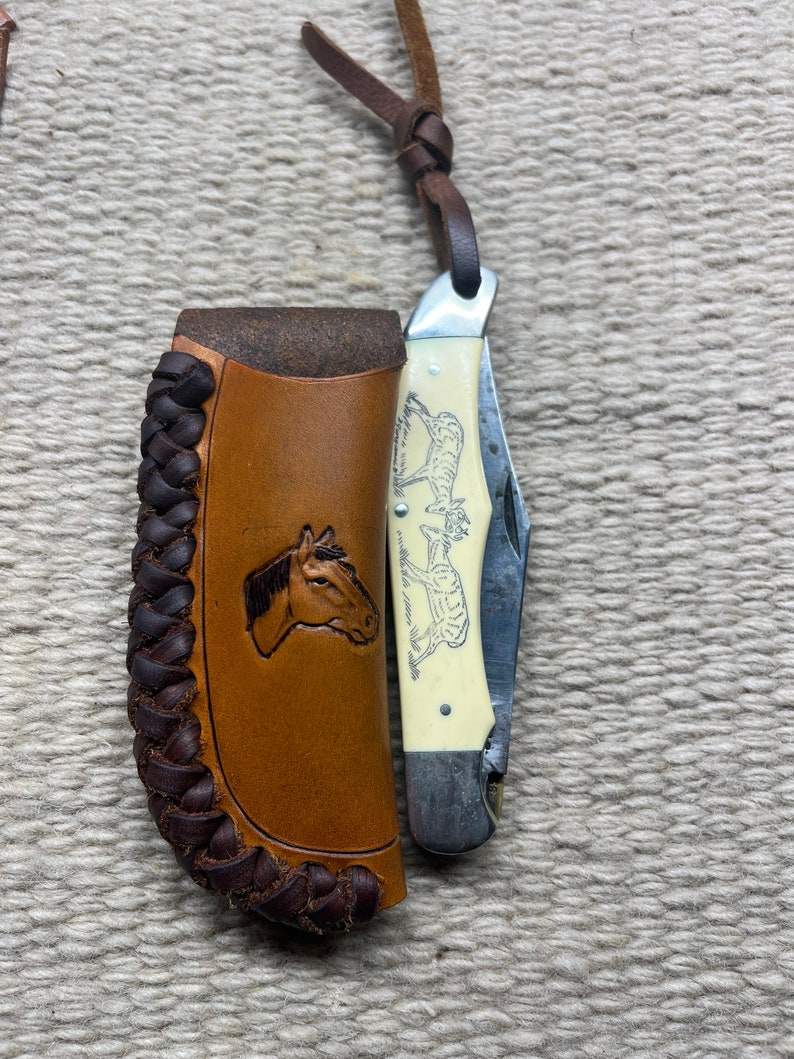 Handmade Leather Folding Knife Holster Etsy