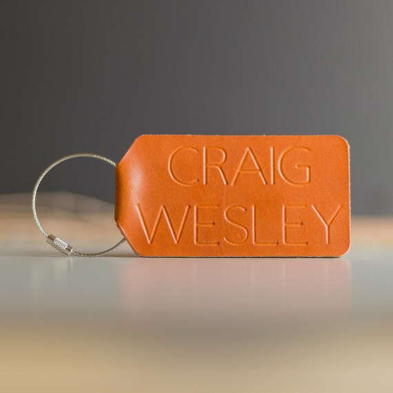 personalized leather luggage tags