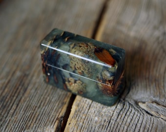 Slim ring box, Wood ring box, Engagement ring box, Proposal ring box, Unique ring box, Secret ring box, Small ring box, Ringschachtel, Epoxy