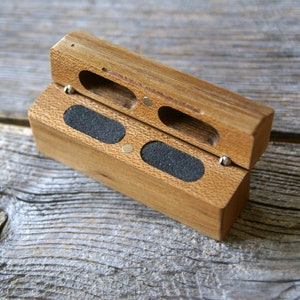 Wedding ring box, Double ring box, Ring holder, Ring pillow Slim ring box, Wood ring box, Unique ring box, Small ring box, Ringschachtel