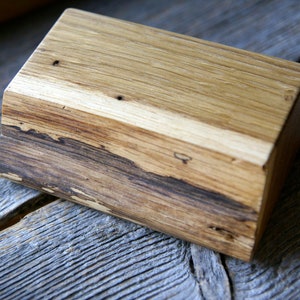 Handmade Oak Wood Wedding Ring Box: Double Ring Holder