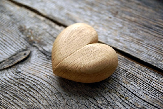 Handmade Oak Heart Ring Box: Rustic Engagement Proposal