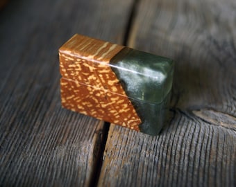 Apple Wood Ring Box: Epoxy Resin Inlay, Ring box, Wedding ring box