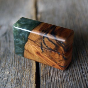 Slim ring box, Epoxy ring box, Wood ring box, Engagement ring box, Proposal ring box, Secret ring box, Small ring box, Ringschachtel