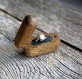 Personalized Oak Wood Proposal Ring Box, small ring box, wedding ring box, ring box, slim ring box, wooden ring box, ring holder product logo