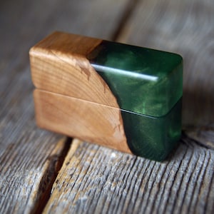 Ring box, Epoxy ring box, Wood ring box, Engagement ring box, Proposal ring box, Secret ring box, Small ring box, Ringschachtel