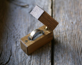 Slim ring box, Wood ring box, Engagement ring box, Proposal ring box, Unique ring box, Secret ring box, Small ring box, Ringschachtel