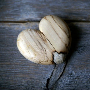 Handmade Birch Wood Heart Ring Box: Rustic Proposal Box