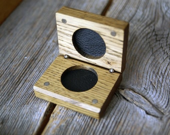 Handmade Oak Wood Ring Box: Rustic Proposal, Engagement, Wedding