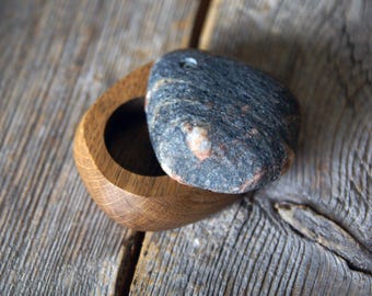 Wood ring box, Rustic ring box,Jewelry box, Wood/stone ring box, Wedding ring box, Engagement ring box, Proposal ring box