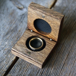 Rustic Oak Wood Ring Box: Handmade Engagement Proposal