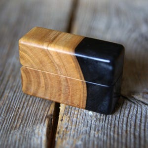 Slim ring box, Epoxy ring box, Wood ring box, Engagement ring box, Proposal ring box, Secret ring box, Small ring box, Ringschachtel